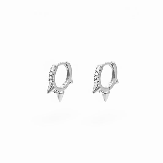 Spiked Studded Hoop Earrings | 925 Sterling Silver