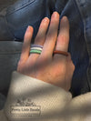 Colourful Brick Stacker Ring | 18k Gold | Available in 4 colours