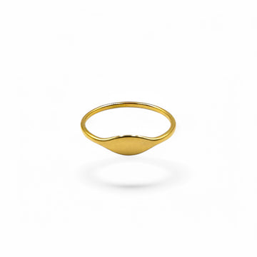Rounded Mini Signet Ring Band | 18k Gold Fill | Size 5-10
