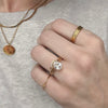 Oval Crystal Solitaire Ring | 18k Gold | Size 6, 7, 8