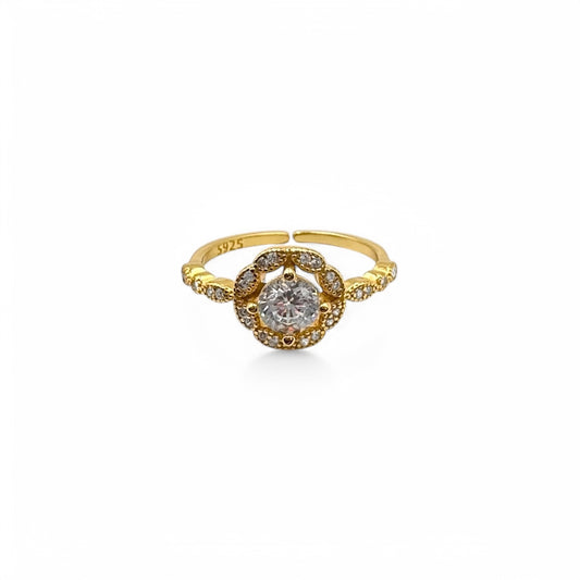 Vintage Violet Ring Band | 14K Gold | Adjustable