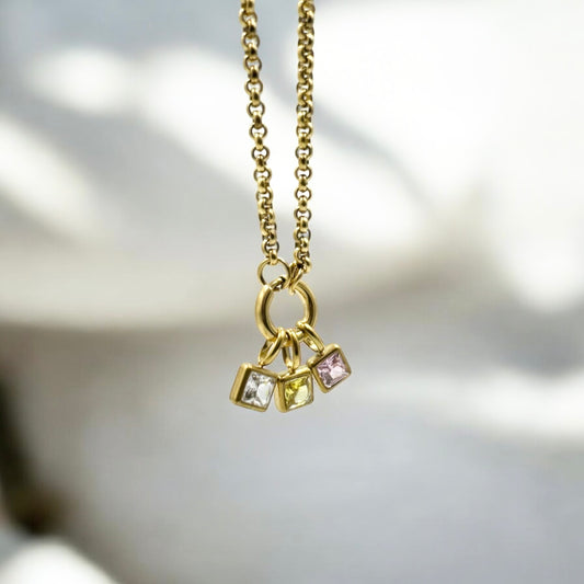 Birthstone Charm Pendants | 18k Gold Filled