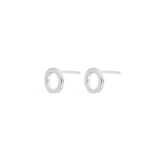 Brushed Circle Stud Earrings | 925 Sterling Silver