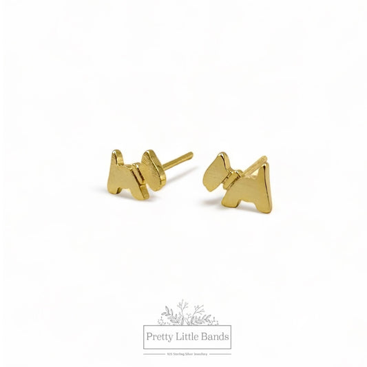 Schnauzer Dog Stud Earrings | 18k Gold Filled