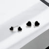 Black Heart Stud Earrings | 925 Sterling Silver