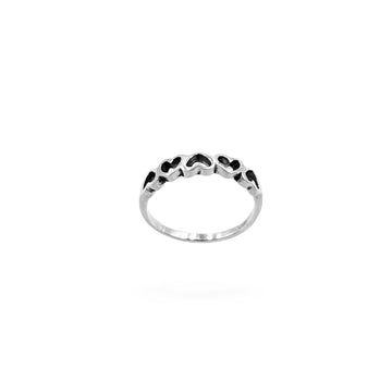 Band of Hearts Ring | 925 Sterling Silver | Size 5-8