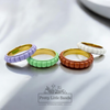 Colourful Brick Stacker Ring | 18k Gold | Available in 4 colours