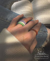 Colourful Brick Stacker Ring | 18k Gold | Available in 4 colours