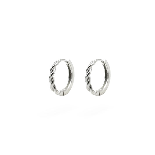 Dainty Twisted Hoop Earrings | 925 Sterling Silver