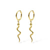 Hanging Snake Hoop Earrings | 18k Gold