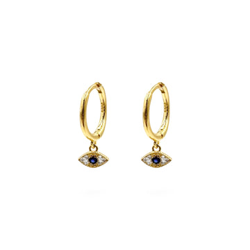 Evil Eye Hoop Earrings | Available in Silver & 18k Gold
