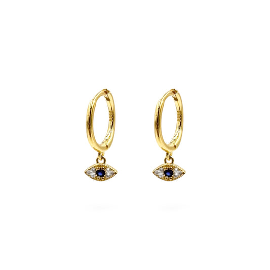 Evil Eye Hoop Earrings | Available in Silver & 18k Gold