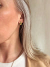Hammered Oval Stud Earrings | 18k Gold