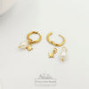 4 in 1 Pearl Hoop Earrings | 18k Gold
