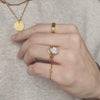 Oval Crystal Solitaire Ring | 18k Gold | Size 6, 7, 8