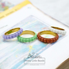 Colourful Brick Stacker Ring | 18k Gold | Available in 4 colours
