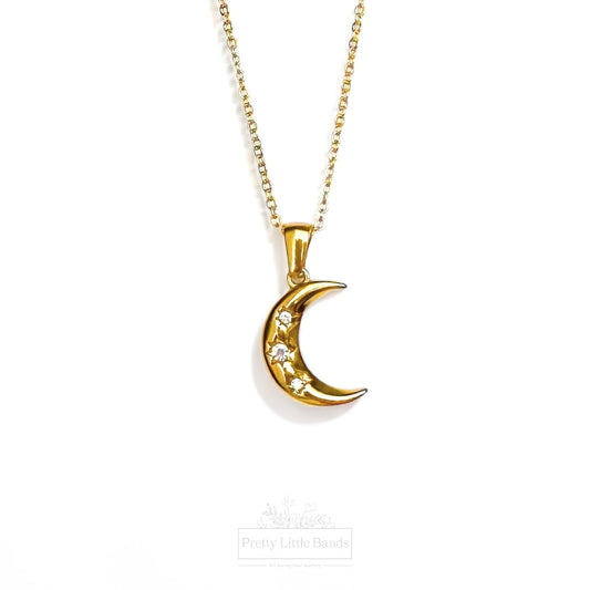 Crescent Moon Necklace | 18k Gold