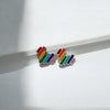 Tetris Heart Stud Earrings | 925 Sterling Silver
