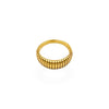 Texture Ribbed Dome Ring Band | 18k Gold | Size 6 - 10
