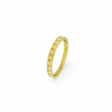Eternity Heart Ring Band | 18k Gold | Size 6-9