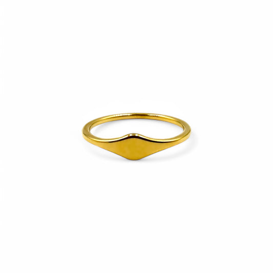 Angled Mini Signet Ring Band | 18k Gold Fill | Size 5-9