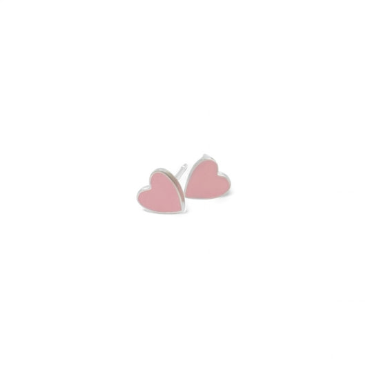 Pink Heart Stud Earrings | 925 Sterling Silver