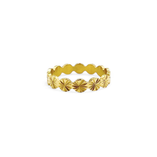 Flower Coin Ring | 18k Gold | Size 6, 7, 8