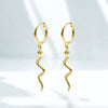 Hanging Snake Hoop Earrings | 18k Gold