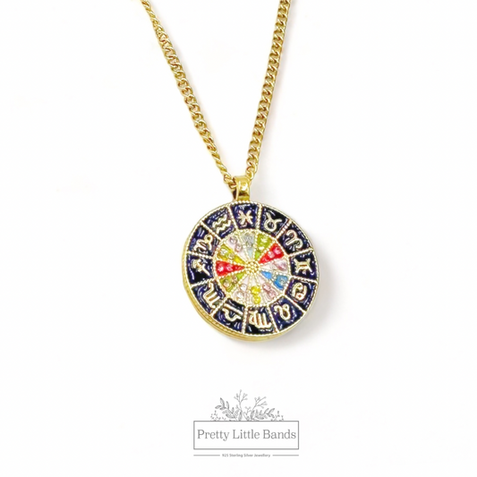 Zodiac Pendant Necklace, Reversible | 18k Gold Filled
