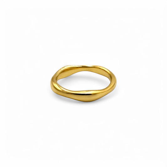 Uneven Wavy Ring Band | 18k Gold Fill | Size 6, 7, 8