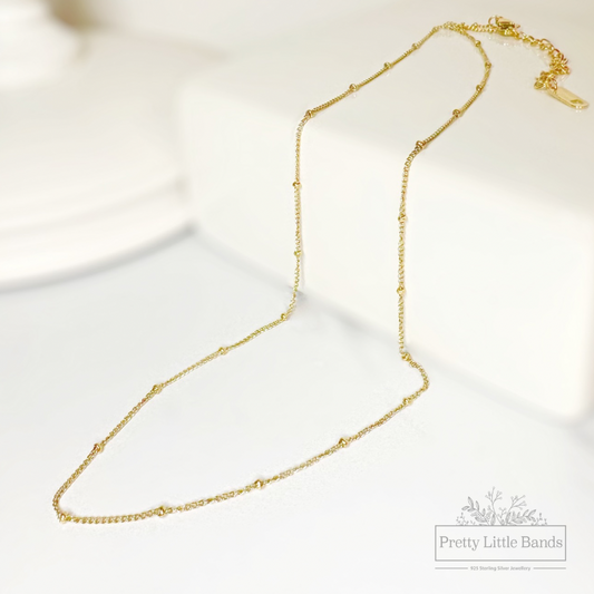 Dainty Gold Ball Necklace | 18k Gold