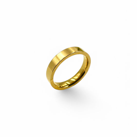 4mm Flat Edge Ring Band | 18k Gold Fill | Size 6-10
