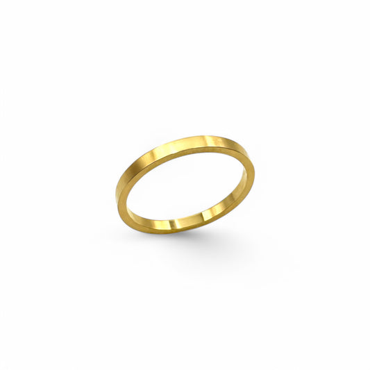 2mm Flat Edge Ring Band | 18k Gold Fill | Size 6-10