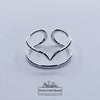 Rotating video of 925 Sterling Silver Plain & Chevron Double Ring, 9mm | Pretty Little Bands