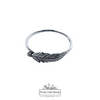 925 Sterling Silver Feather Ring, 14mm | Pretty Little Bands