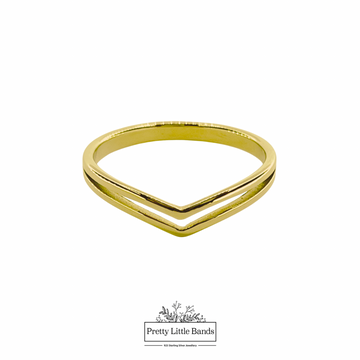 Double Chevron Ring | 18K Gold Filled
