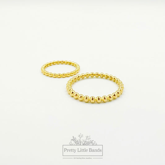 Beaded Gold Ring | 18K Gold | Size 6-10