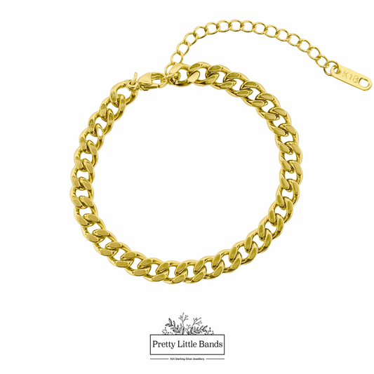 Cuban Chain Bracelet, 5mm | 18k Gold Filled