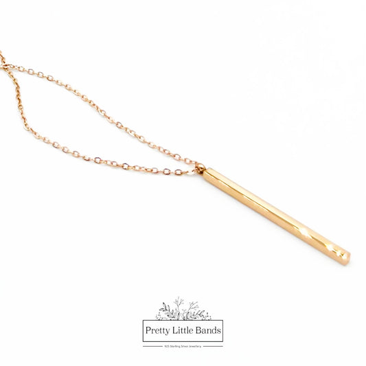 Vertical Bar Necklace | Available in Silver & Rose Gold