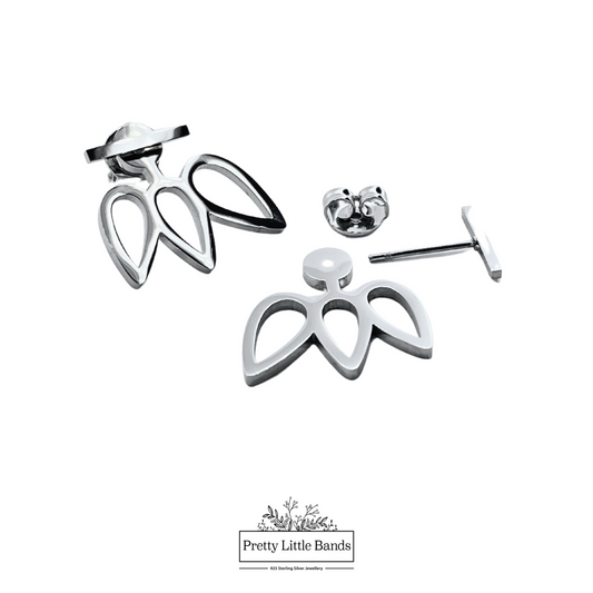 Hanging Lotus Stud Earrings
