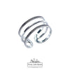 925 Sterling Silver Triple Ring #4, 9mm | Pretty Little Bands