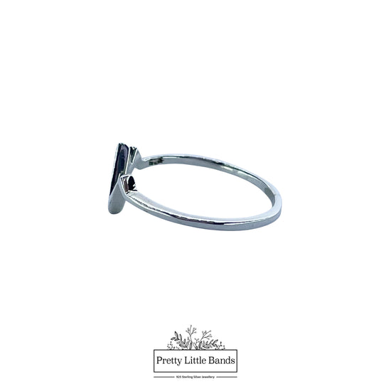 925 Sterling Silver Mountain Ridge Ring, 8mm | Pretty Little Bands