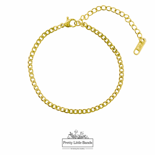 Cuban Chain Bracelet, 3mm | 18k Gold Filled