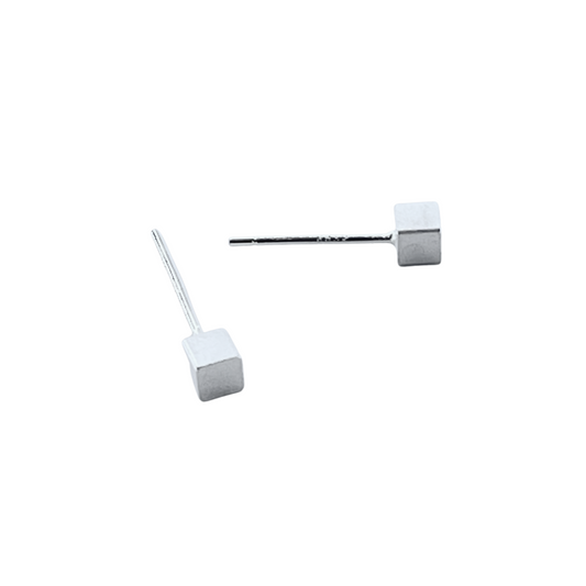 Cube Stud Earrings | 925 Sterling Silver