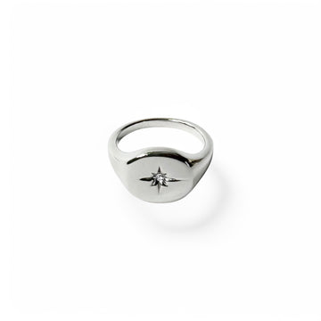 Crystal Star Signet Ring | Stainless Steel | Size 6, 7, 8