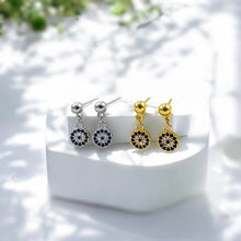 Load image into Gallery viewer, Evil Eye Coin &amp; Ball Studs | 18k Gold
