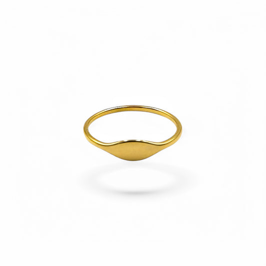 Rounded Mini Signet Ring Band | 18k Gold Fill | Size 5-10