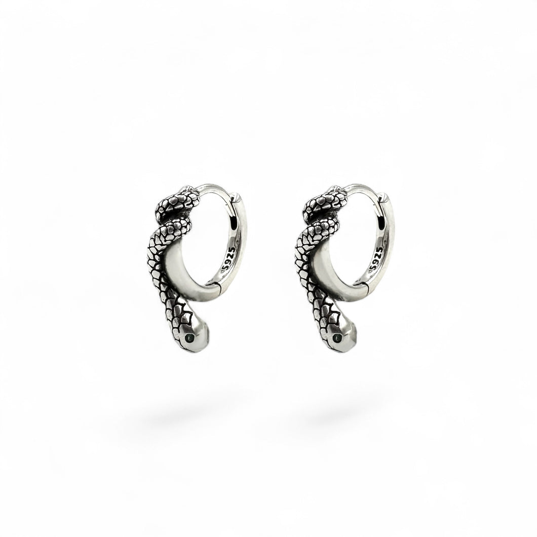 Twisted Snake Hoop Earrings | 925 Sterling Silver