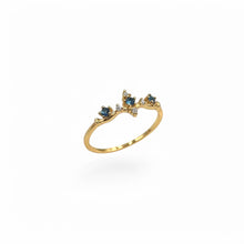 Load image into Gallery viewer, Sapphire &amp; Crystal Lira Ring | 14K Gold | Size 5-8
