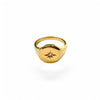 Crystal Star Signet Ring | 18k Gold | Size 6, 7, 8